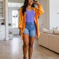 Corey Button Up Top in Tangerine