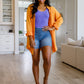 Corey Button Up Top in Tangerine