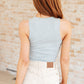 Cream of the Crop Rib Knit Tank Top in Grey