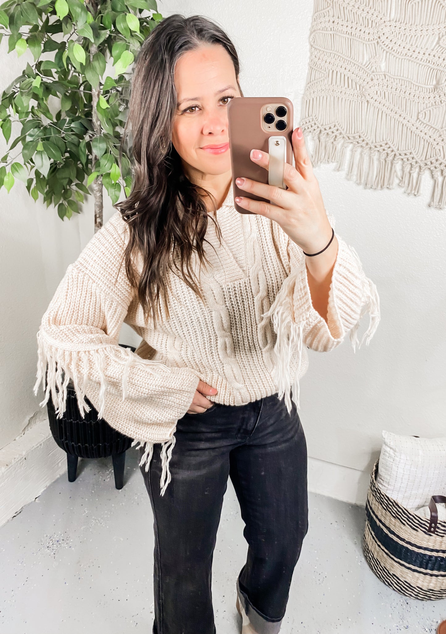 Sweet Surrender Fringe Sweater