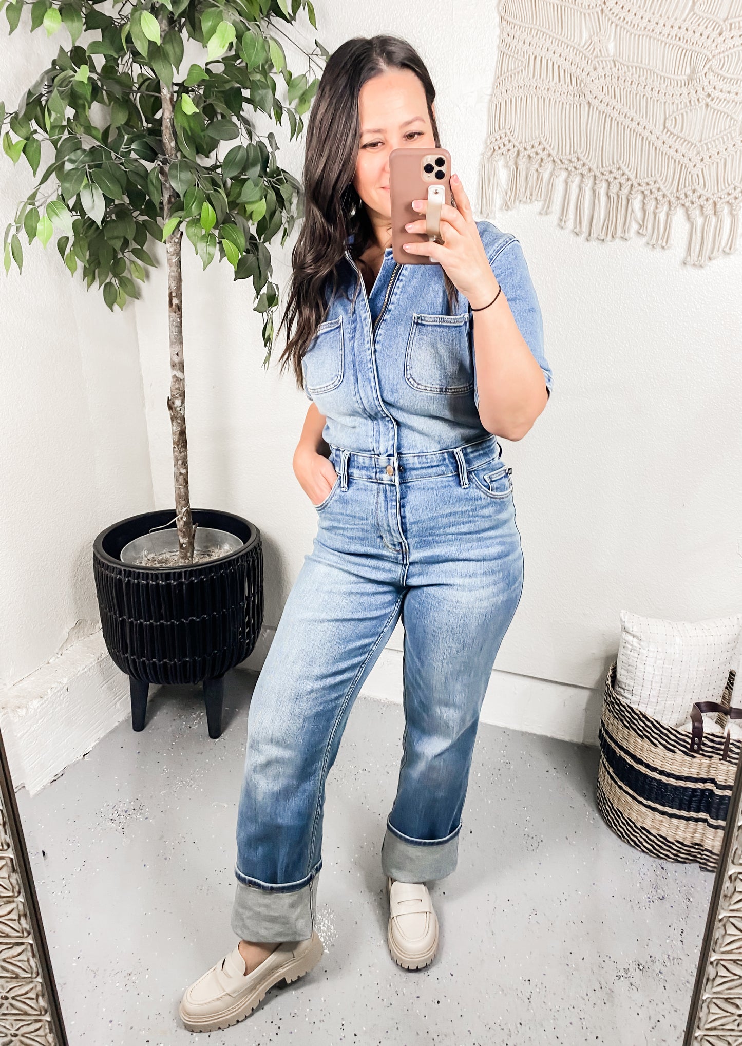 Judy Blue Short Sleeve Denim Jumpsuit