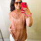 Crochet Mock Neck Top - Rust