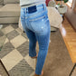 BAYEAS Mid Rise Distressed Ripped Straight Jeans