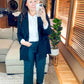Cotton Bleu Classic Oversized Jacket Blazer in Black and Camel