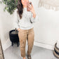 Risen High Waist Utility Straight Cargo Jeans
