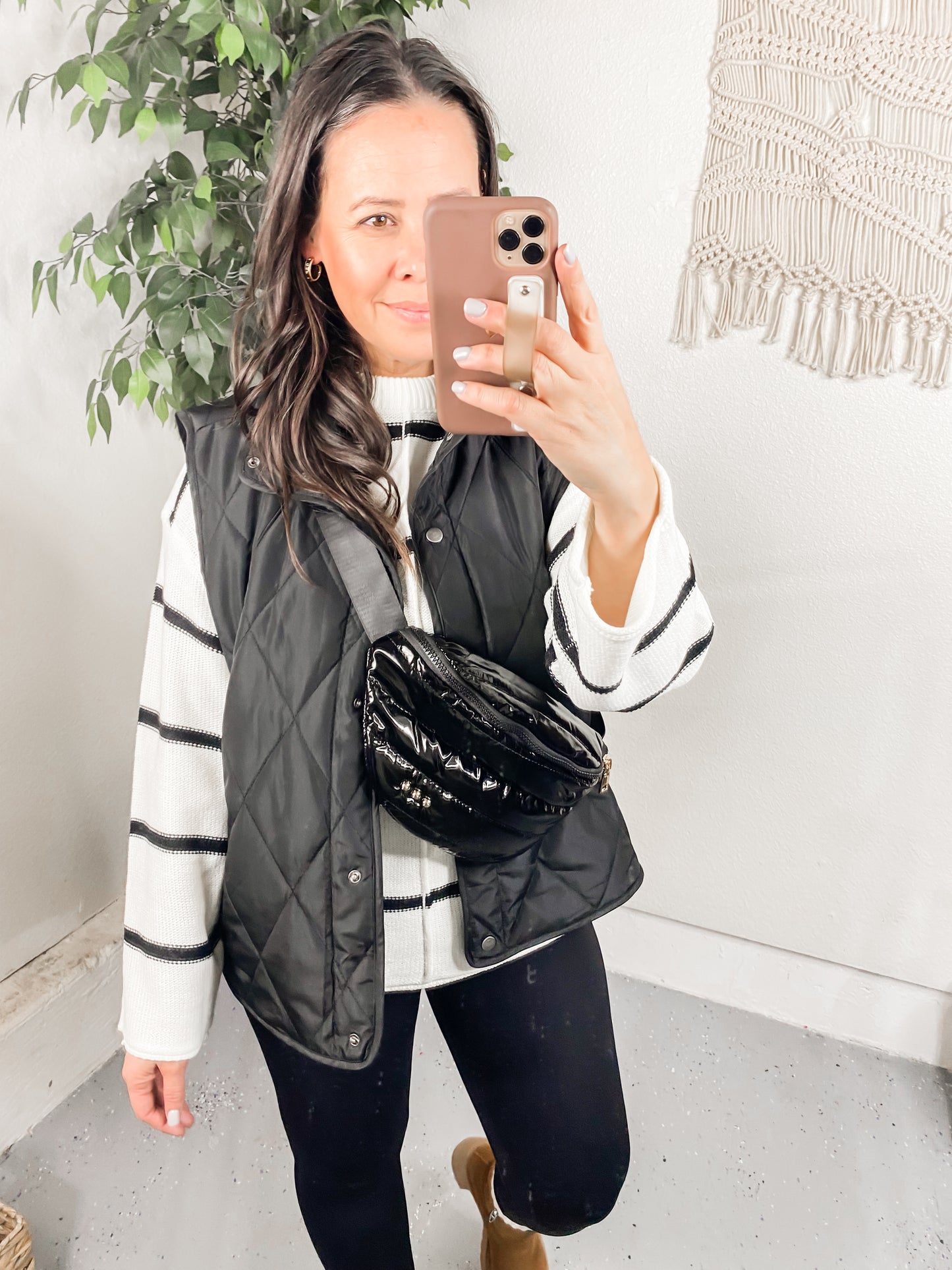 Neither Here Nor There Puffer Vest in Black