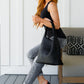 Daily Essential Notched Ribbed Tank in Black