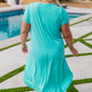 Dolman Sleeve Maxi Dress in Neon Blue