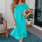 Dolman Sleeve Maxi Dress in Neon Blue