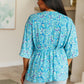 Dreamer Peplum Top in Blue and Teal Paisley