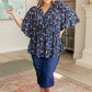Dreamer Top in Black and Periwinkle Paisley