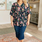 Dreamer Top in Navy and Pink Vintage Bouquet