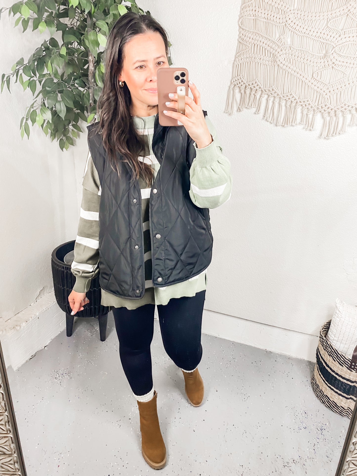 Neither Here Nor There Puffer Vest in Black
