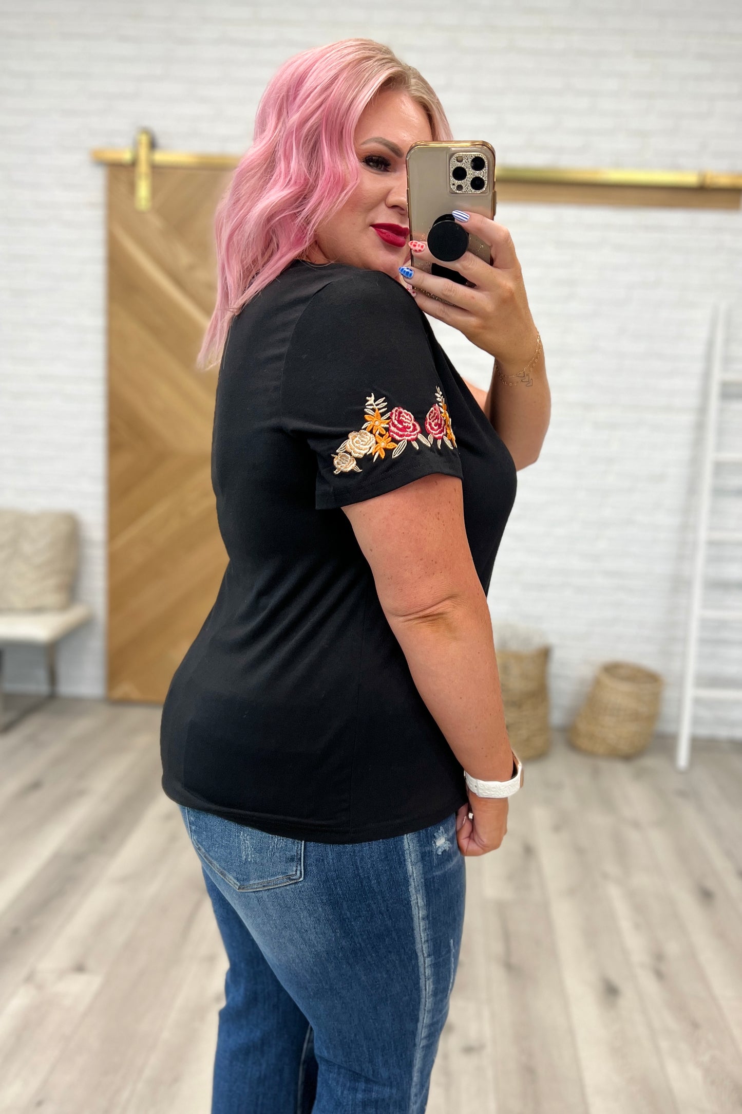 Roses On My Sleeves Embroidered Top