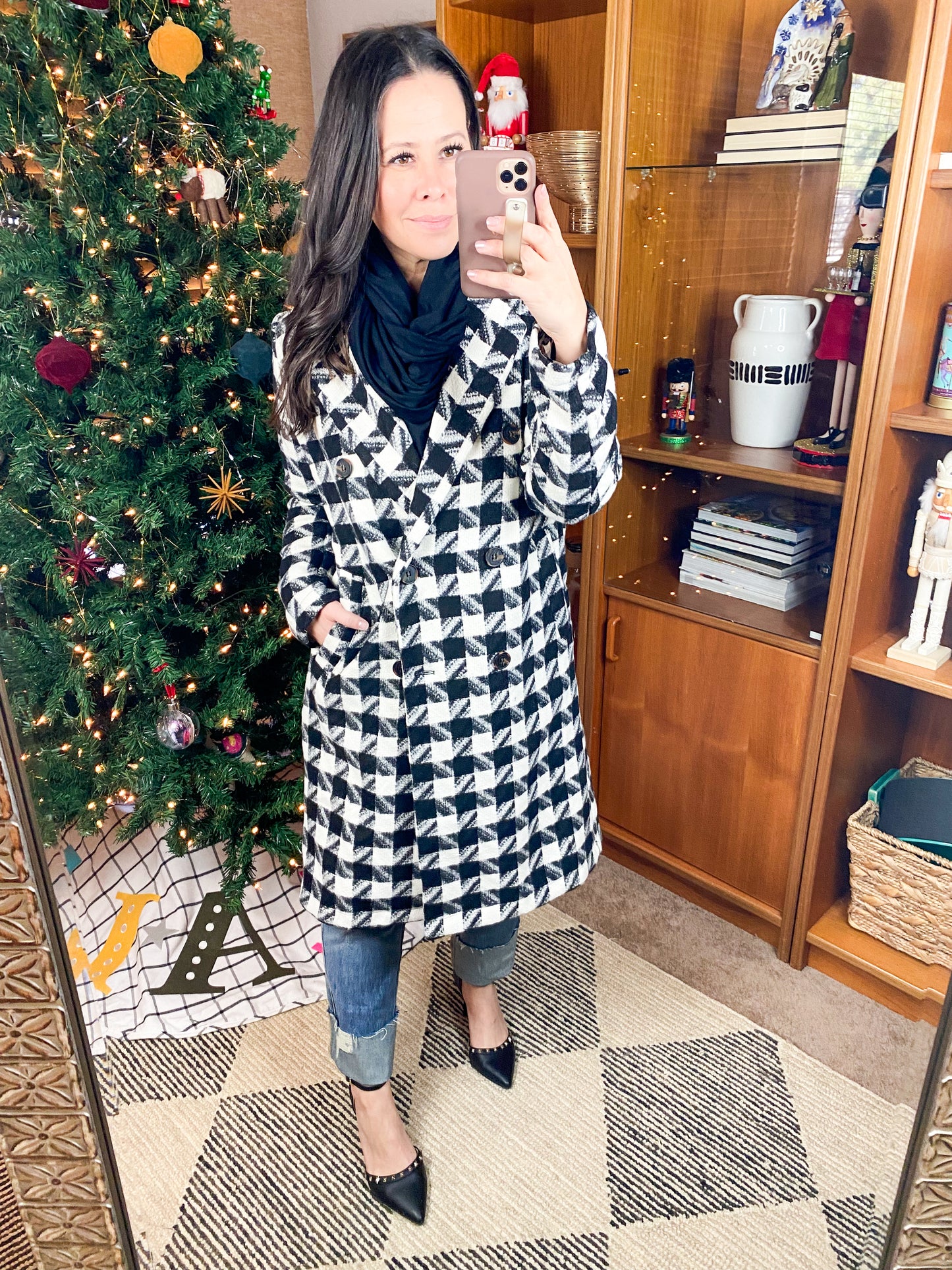 Monochromatic Moment Plaid Coat
