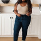 Judy Blue Pull On Denim Joggers in Dark Wash