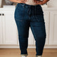 Judy Blue Pull On Denim Joggers in Dark Wash