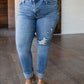 Judy Blue Elodie Mid Rise Distressed Boyfriend Jeans