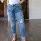 Judy Blue Elodie Mid Rise Distressed Boyfriend Jeans