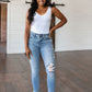 Judy Blue Elodie Mid Rise Distressed Boyfriend Jeans