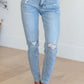 Judy Blue Mid Rise Tummy Control Distressed Skinny Jeans