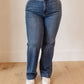 Judy Blue High Rise Double Button Wide Leg Jeans