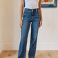 Judy Blue High Rise Double Button Wide Leg Jeans