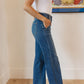 Judy Blue High Rise Double Button Wide Leg Jeans