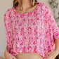 Essential Blouse in Fuchsia and White Paisley