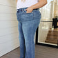 Judy Blue Mid Rise Contrast Wash Wide Leg Jeans