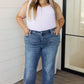 Judy Blue Mid Rise Contrast Wash Wide Leg Jeans