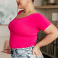 Everyday Scoop Neck Short Sleeve Top in Fuchsia