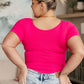 Everyday Scoop Neck Short Sleeve Top in Fuchsia