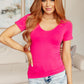 Everyday Scoop Neck Short Sleeve Top in Fuchsia