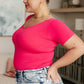 Everyday Scoop Neck Short Sleeve Top in Fuchsia