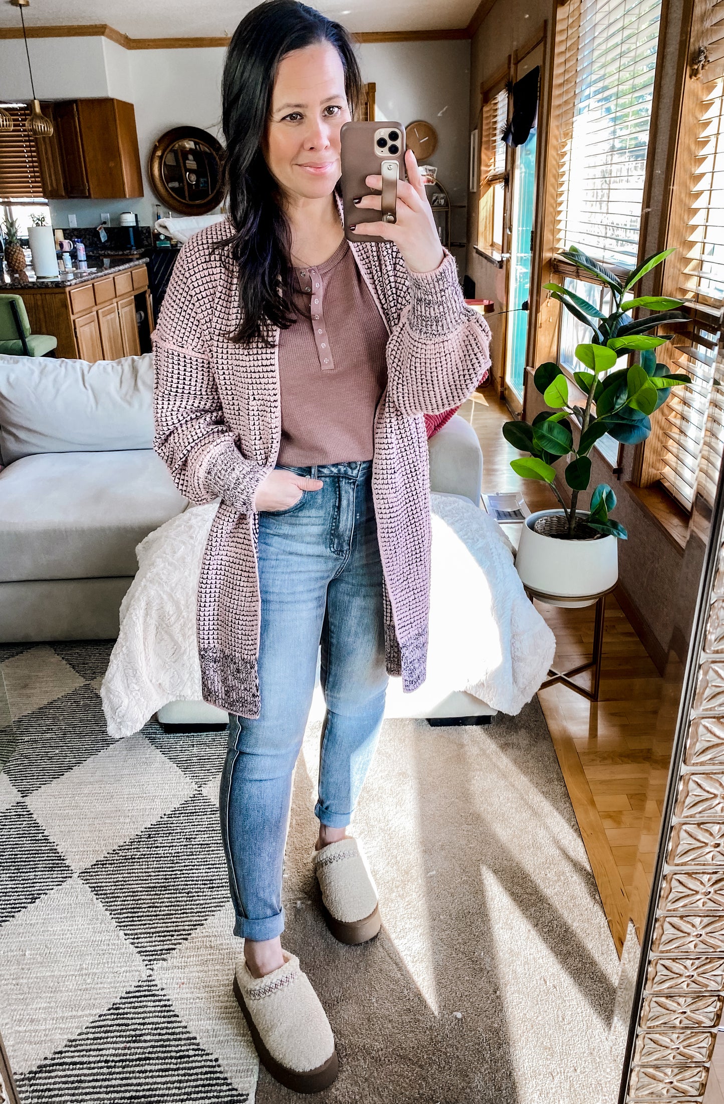 The Way It Was Cardigan in Mauve