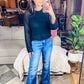 HYFVE Openwork Ribbed Long Sleeve Knit Top