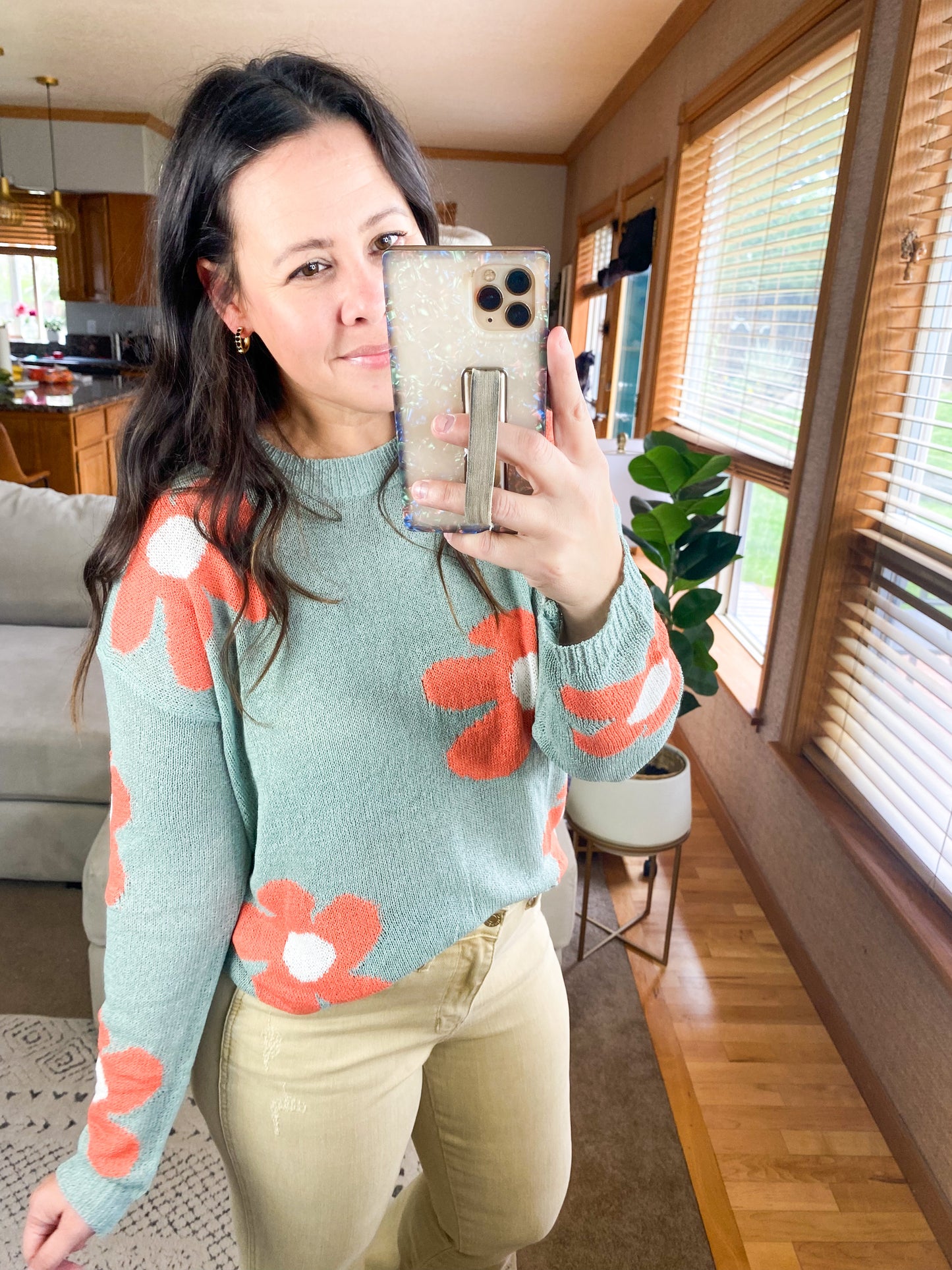 In The Groove Mod Floral Sweater