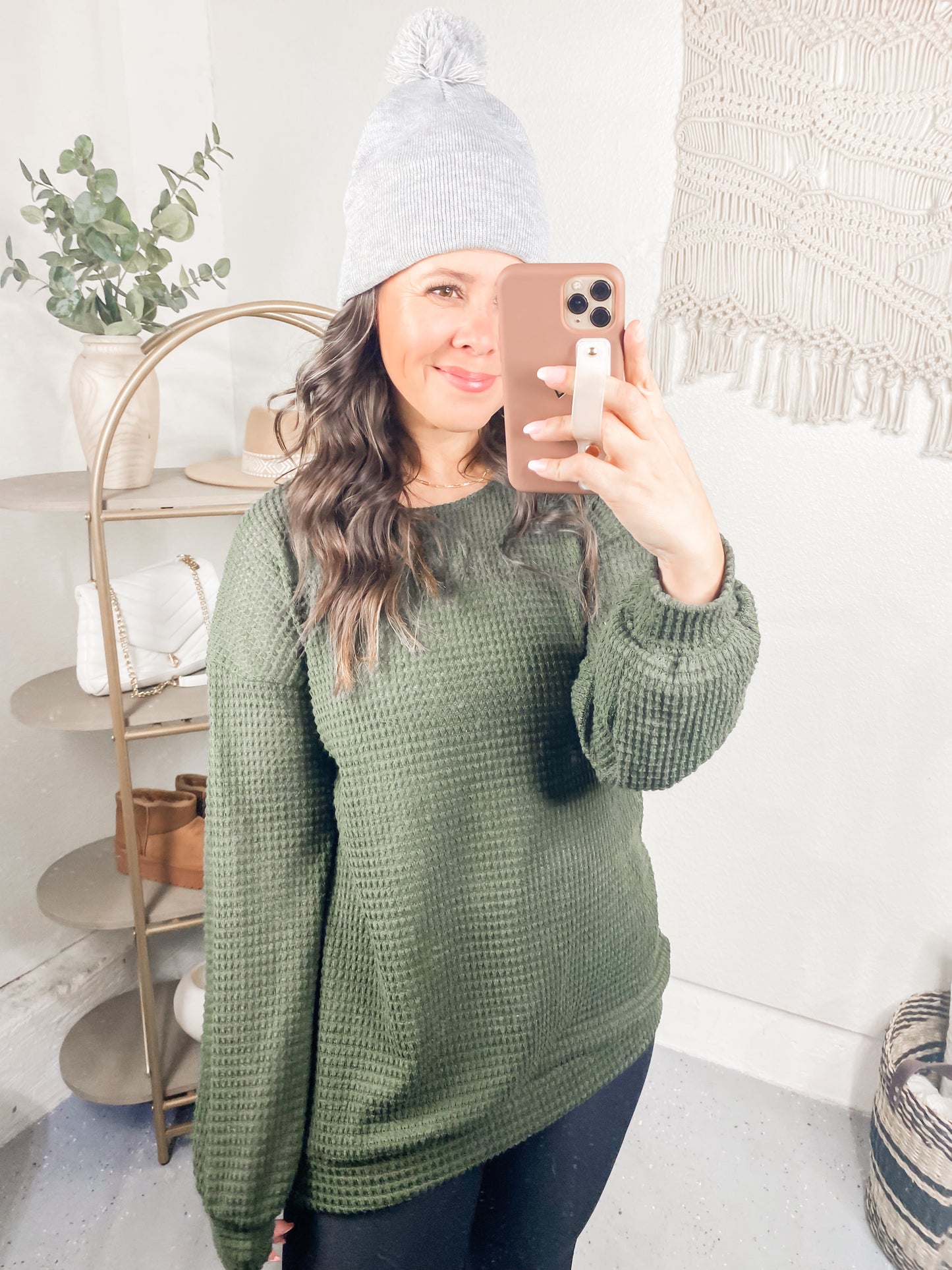 Don't Wiff It Waffle Knit Top