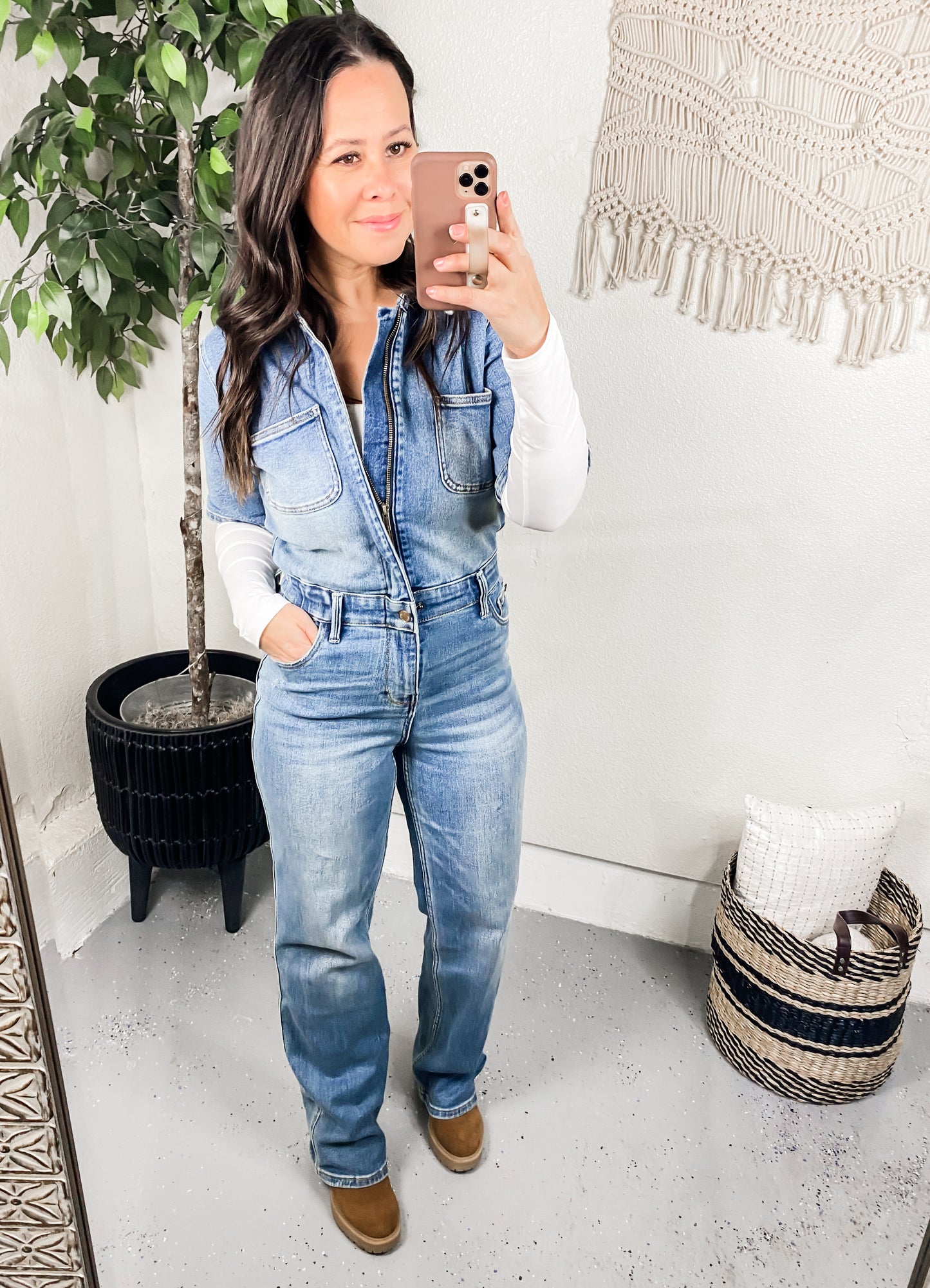 Judy Blue Short Sleeve Denim Jumpsuit