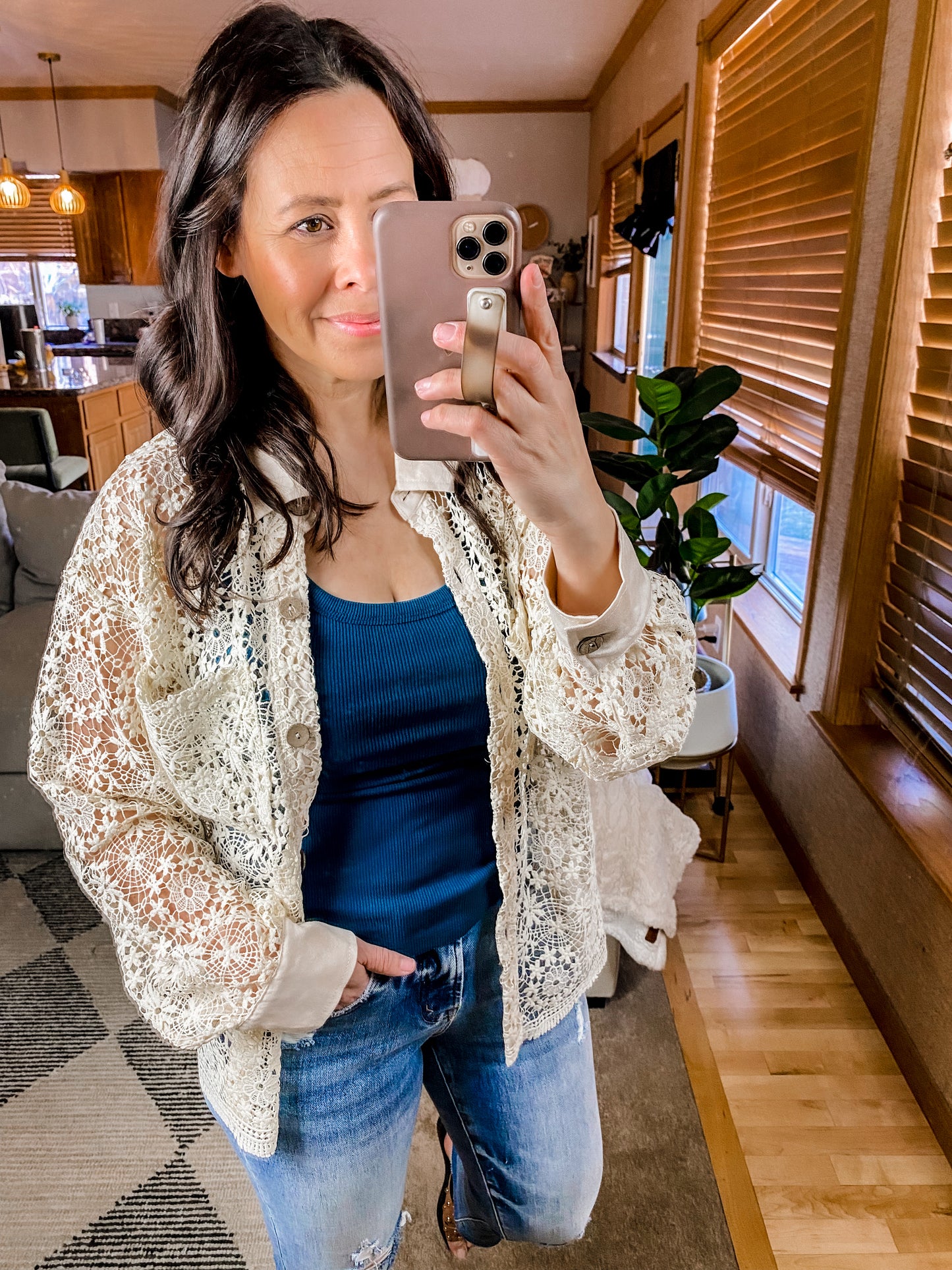 Vintage Lace Lace Button Up