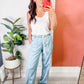 RISEN Pull On Drawstring Straight Jeans