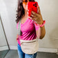 Pink V-Neck Short Sleeve T-Shirt