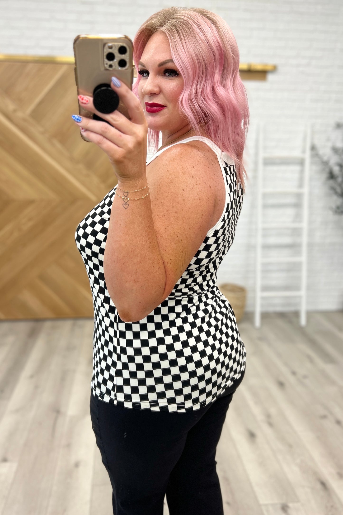 Start the Races Checkered Halter Top