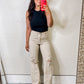 Judy Blue High Waist Distressed Straight Leg Jeans - Bone