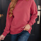 Leena Mock Neck Pullover in Cranberry