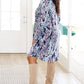Generally Speaking V-Neck Dress in Navy Floral