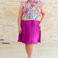 Just a Flirt Pleated Skirt in Magenta