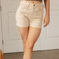 Judy Blue High Rise Garment Dyed Shorts in Bone