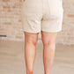 Judy Blue High Rise Garment Dyed Shorts in Bone